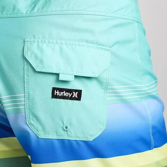 Hurley green/blue Board Shorts Gradient Design Mens 29. NEW - Picture 4 of 7